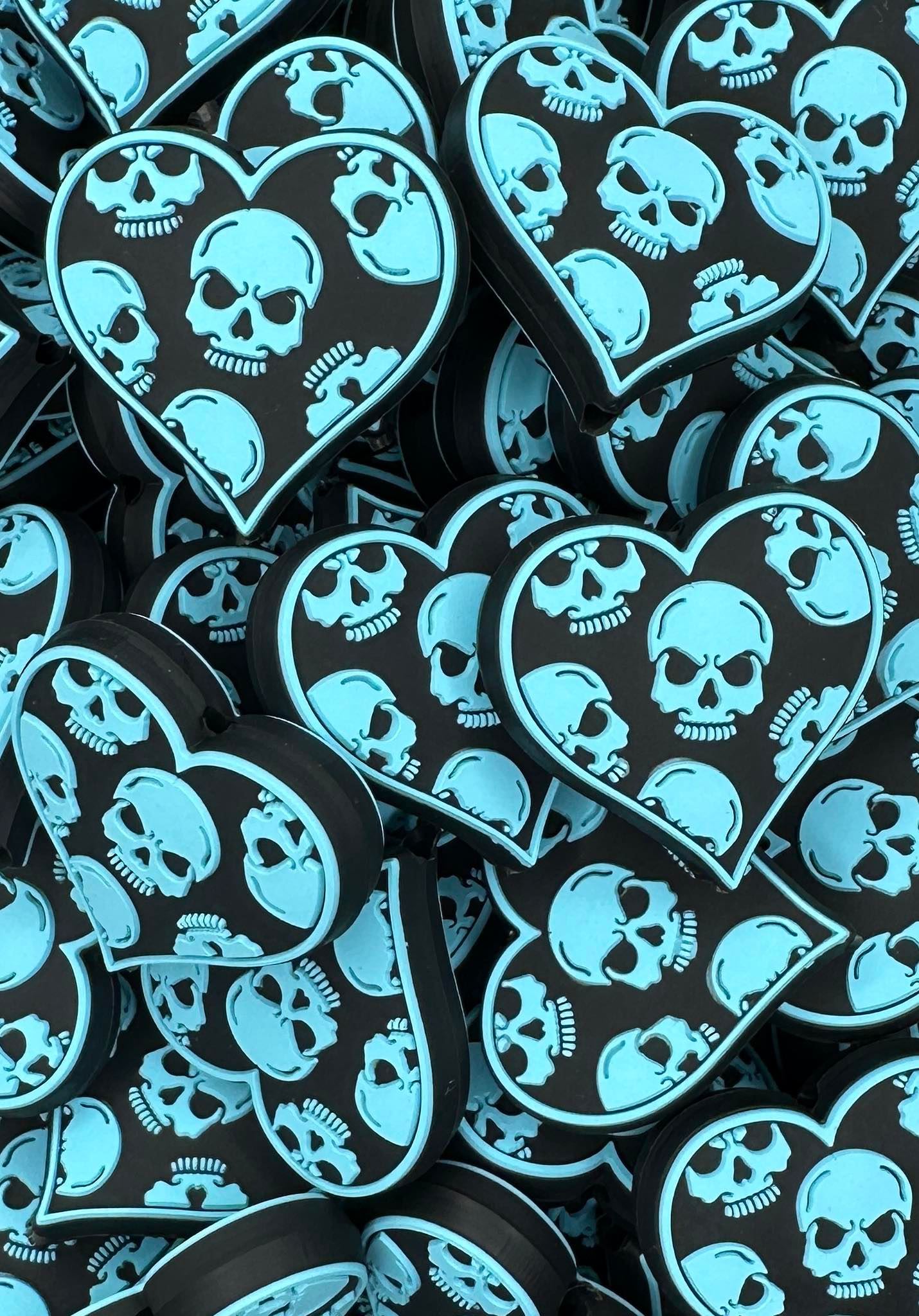 Skull Heart Focal Bead