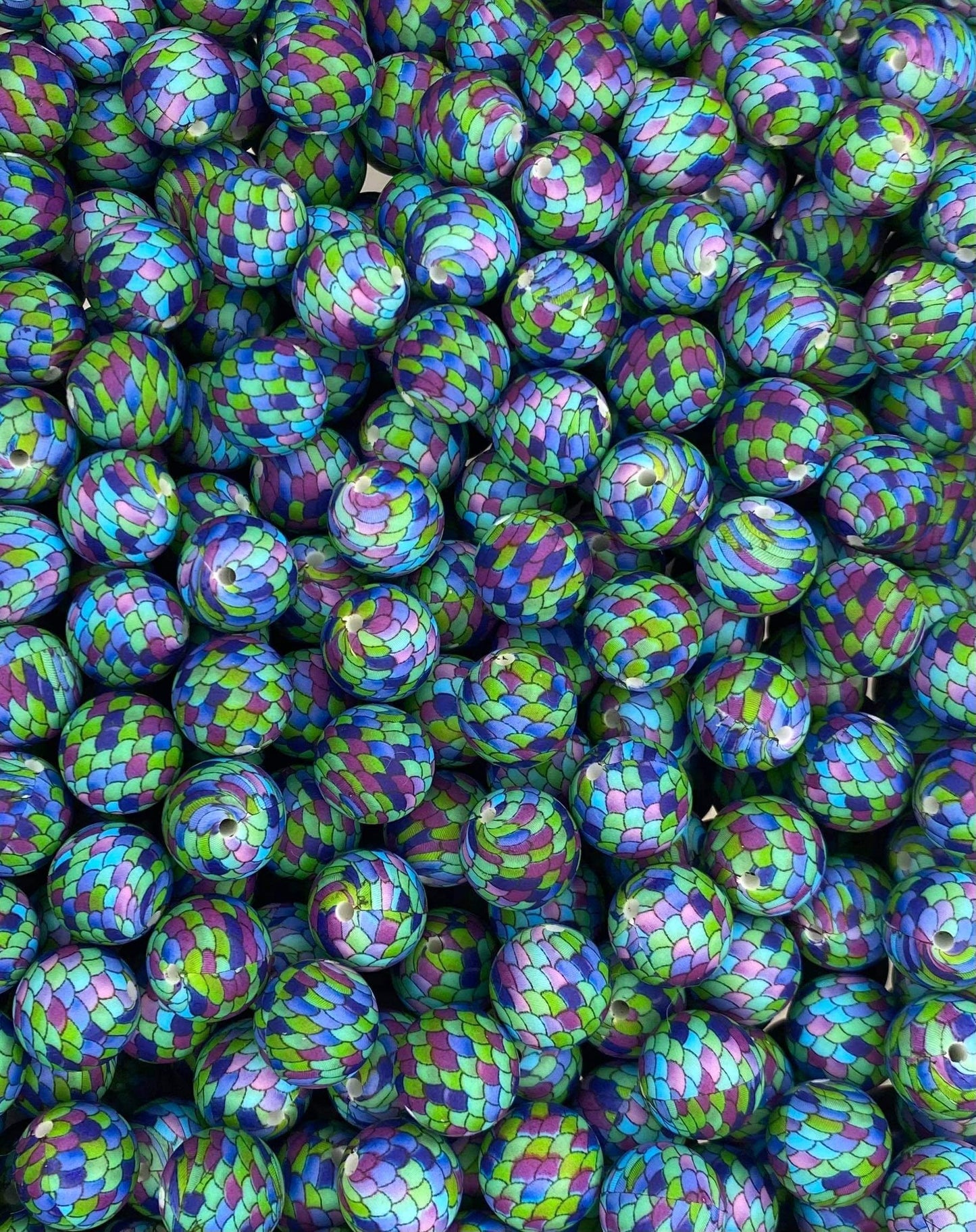 Perle imprimée enchantée sous la mer de 19 mm
