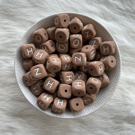 12mm Camel w/ Beige Letters
