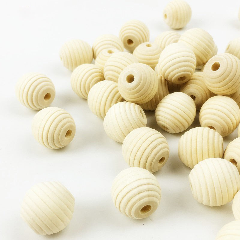 18mm Wooden Beehive Beads