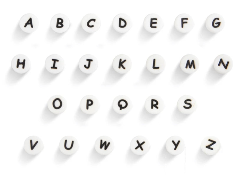 Silicone Alphabet Beads, Silicone Letter Beads, 100% Food Grade Silicone  Beads, BPA Free Beads