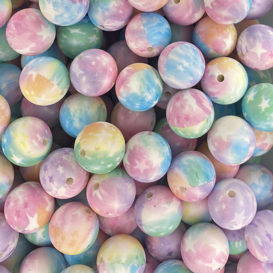 Perle de 15 mm imprimée étoile filante