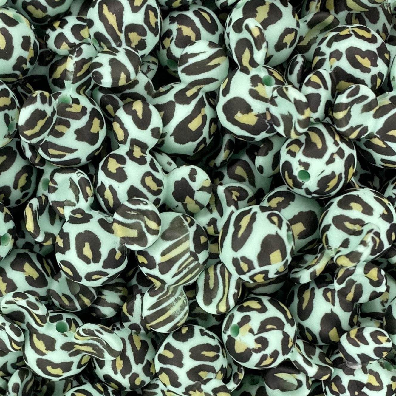 Perle focale de souris à imprimé animal