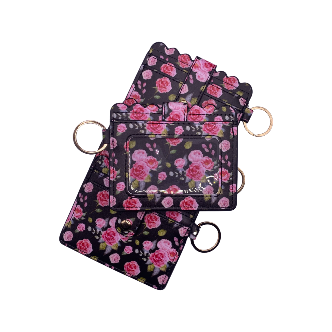 CTS Creation: Rose Black Floral Printed Wallet #13