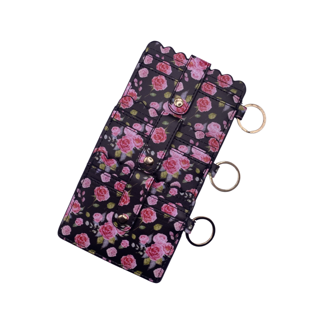CTS Creation: Rose Black Floral Printed Wallet #13