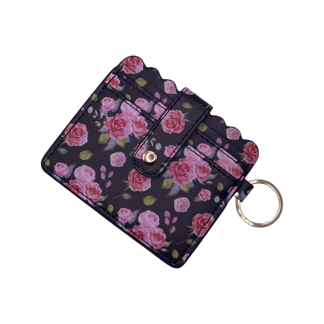 CTS Creation: Rose Black Floral Printed Wallet #13