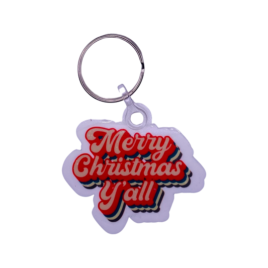 "Merry Christmas Y'all " Key Tag
