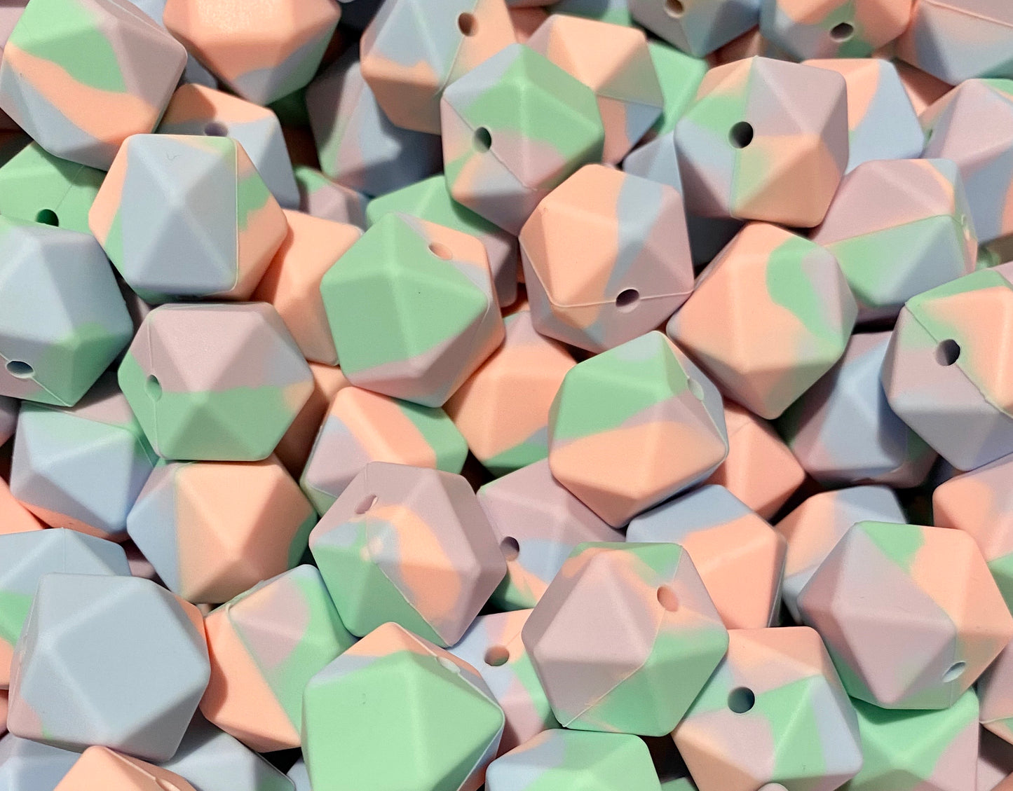 Tie Dye Blend Printed 17mm Hexagon