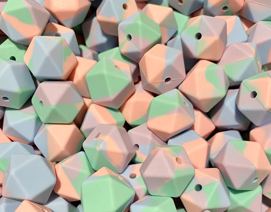 Tie Dye Blend Printed 17mm Hexagon