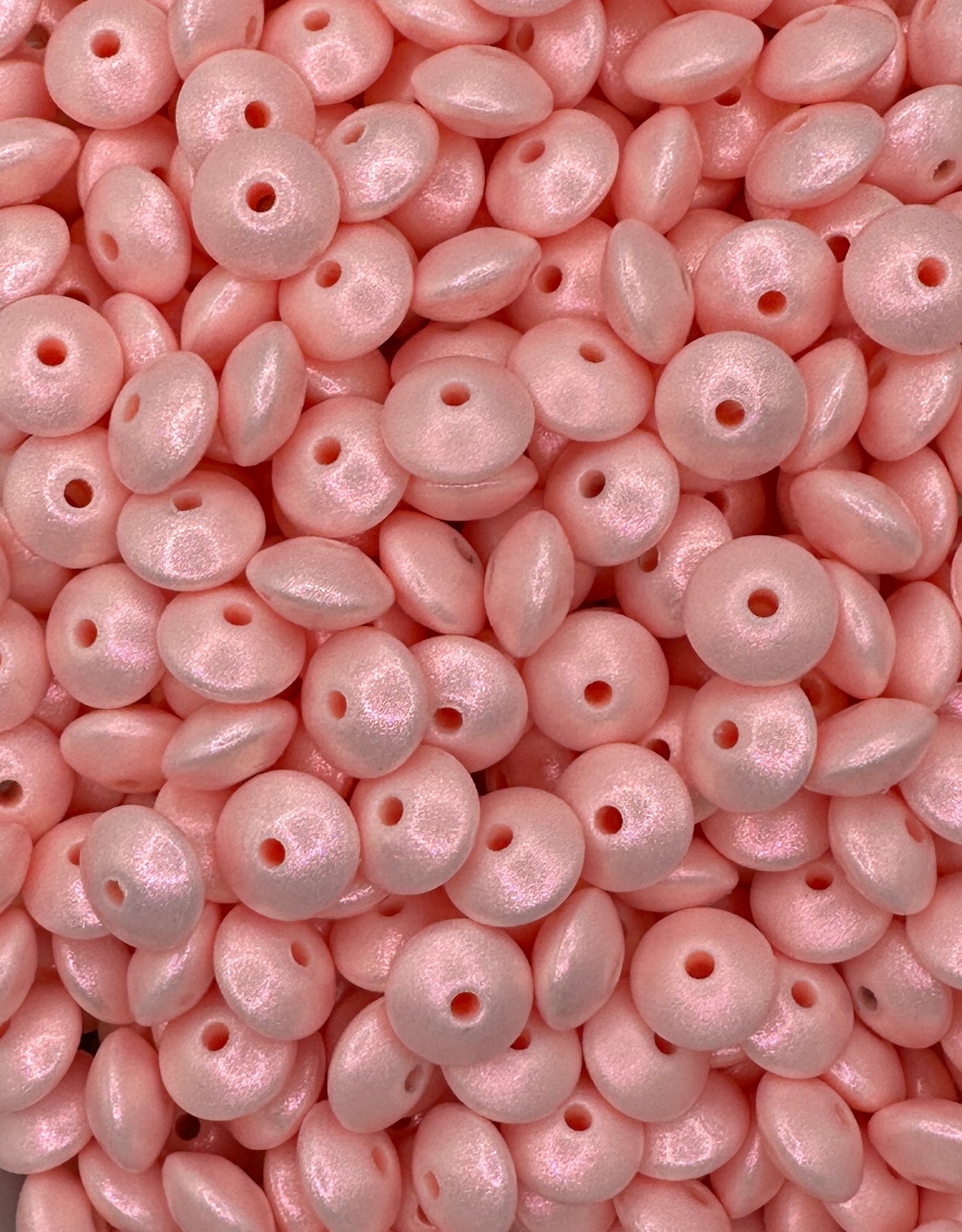 *Discontinued* Rose Quartz Opal 12mm Lentil Bead
