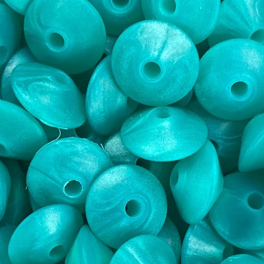 Turquoise Pearl  12mm Lentil