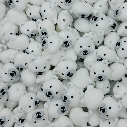3D White Polar Bear Boss Babe Focal Bead