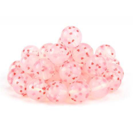 Confetti Heart Beads Printed 19mm Bead