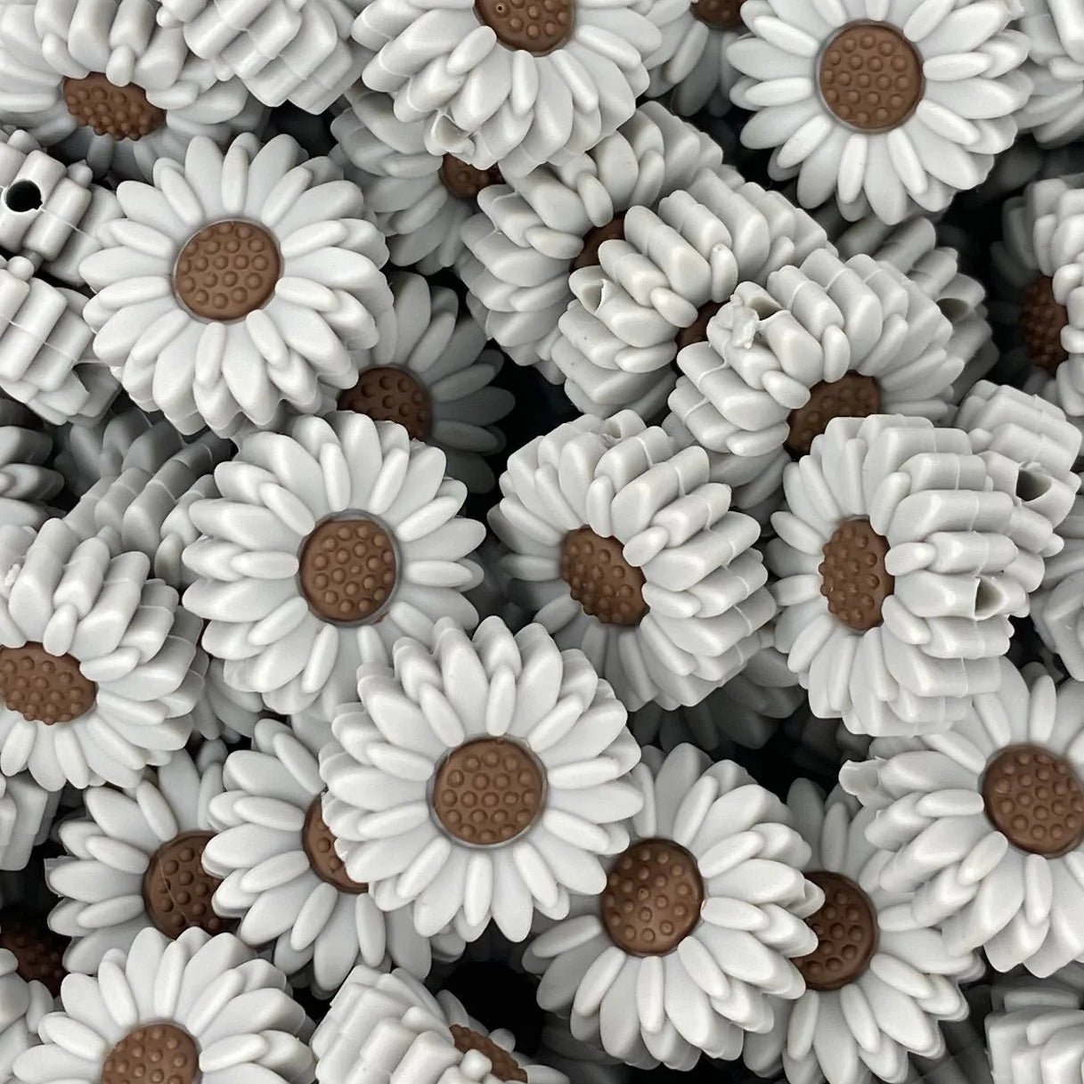 Grey Boho Flower Focal Bead