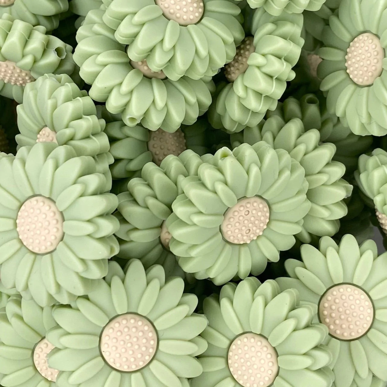 Sage Boho Flower Focal Bead
