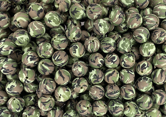 Camo Printed 15mm Bead