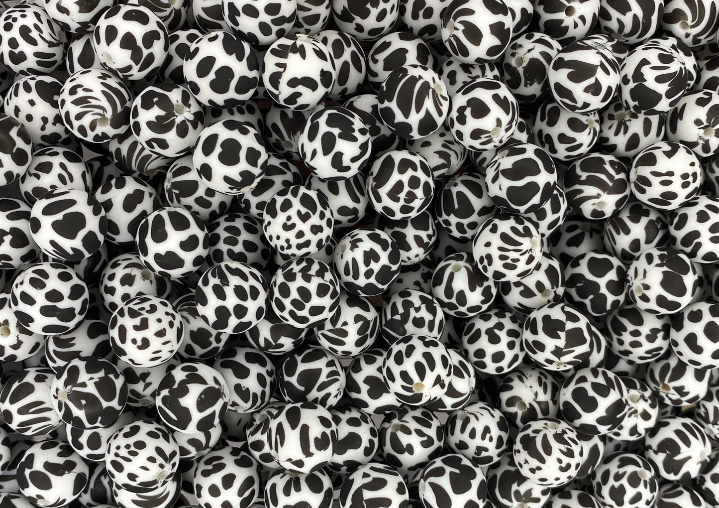 Cow Printed 15mm Bead