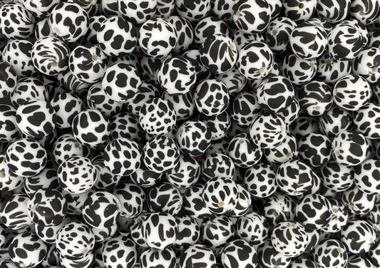 Perle de 15 mm imprimée vache