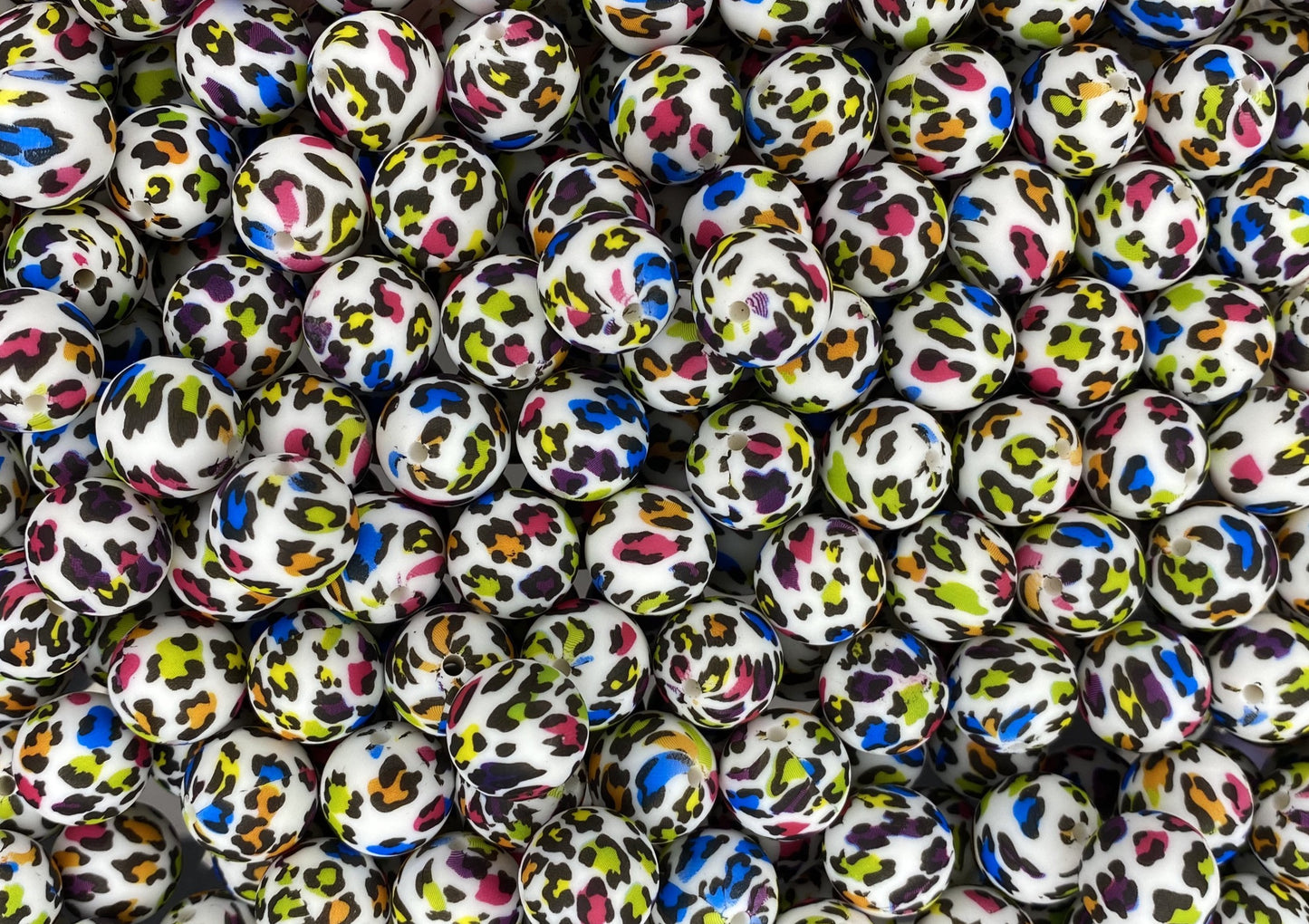 Colorful Leopard Printed 19mm Bead