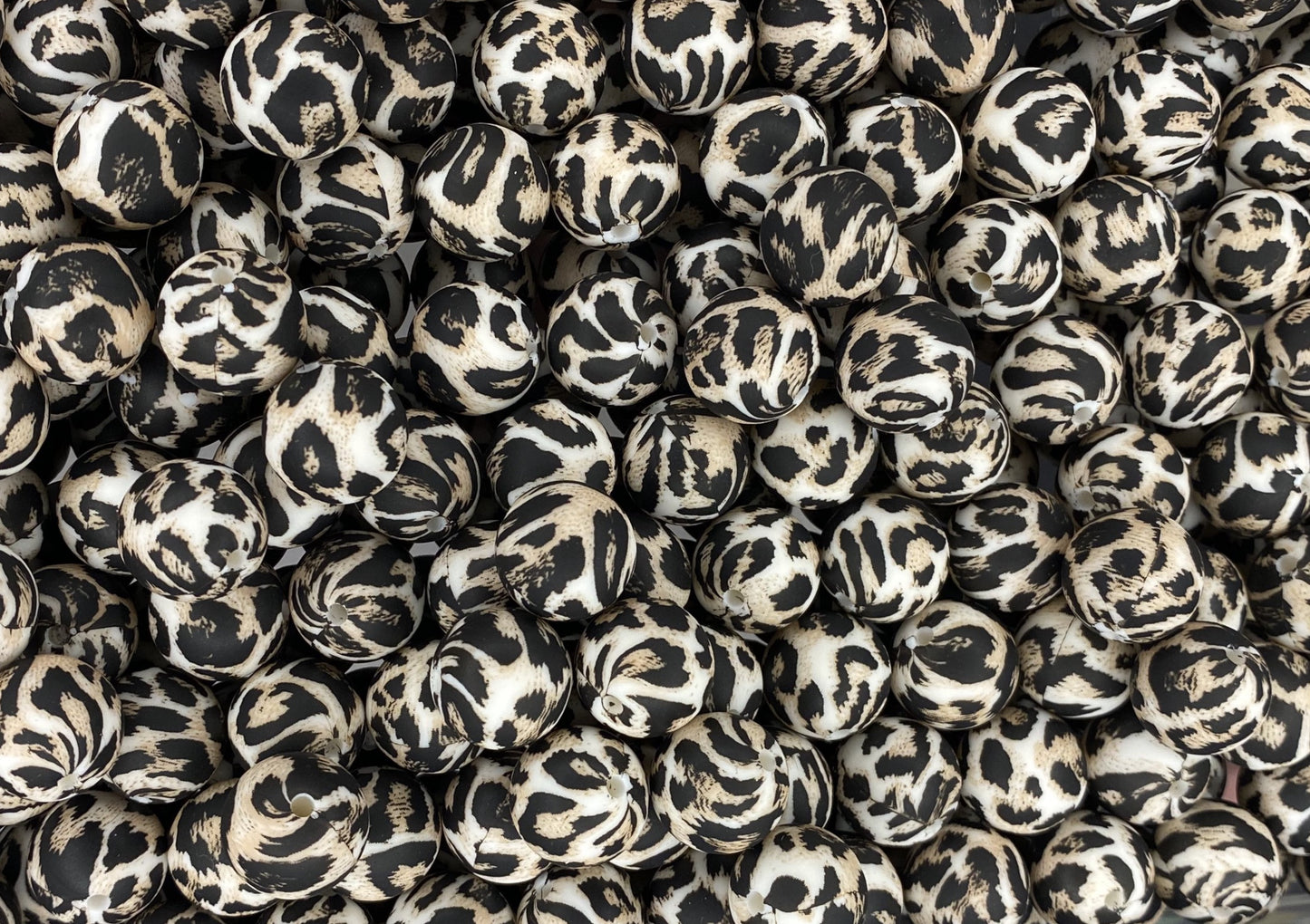 Perle de 12 mm imprimée guépard