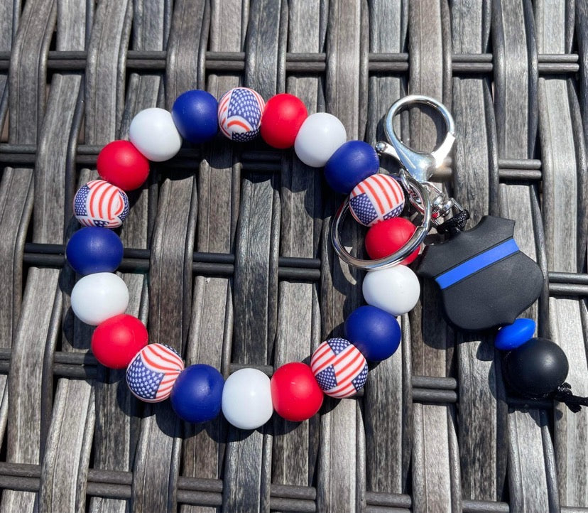CTS Creation: Blue Line Police Badge Focal Bead