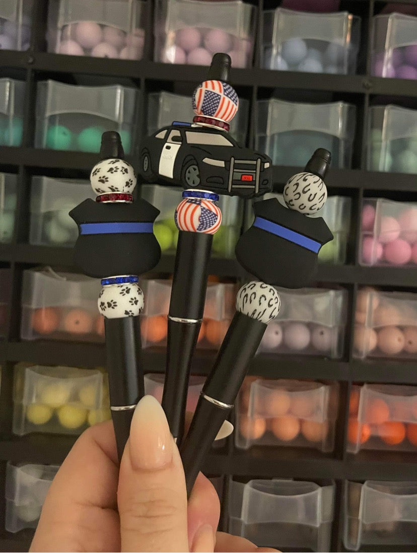 CTS Creation: Blue Line Police Badge Focal Bead