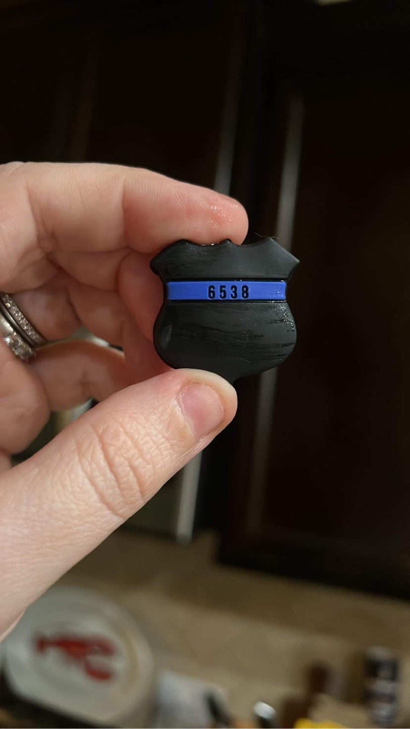 CTS Creation: Blue Line Police Badge Focal Bead