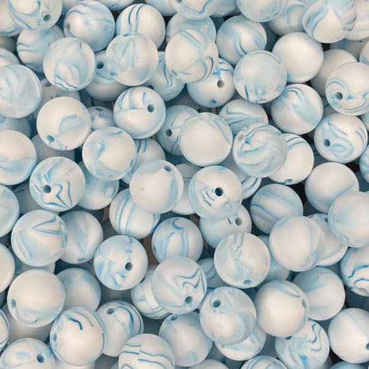 Teal Marble 15mm Round