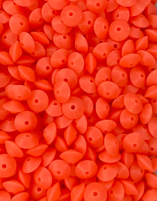 Strawberry Red Glitter 12mm Lentil