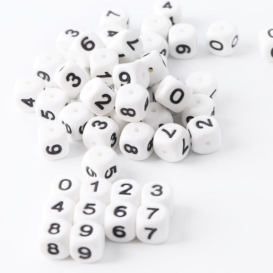 12mm HORIZONTAL Number Beads