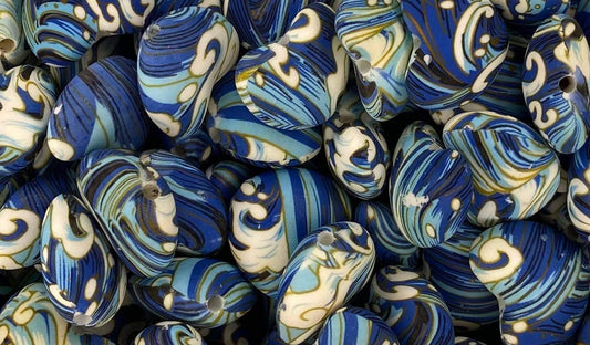Printed Heart Focal Bead