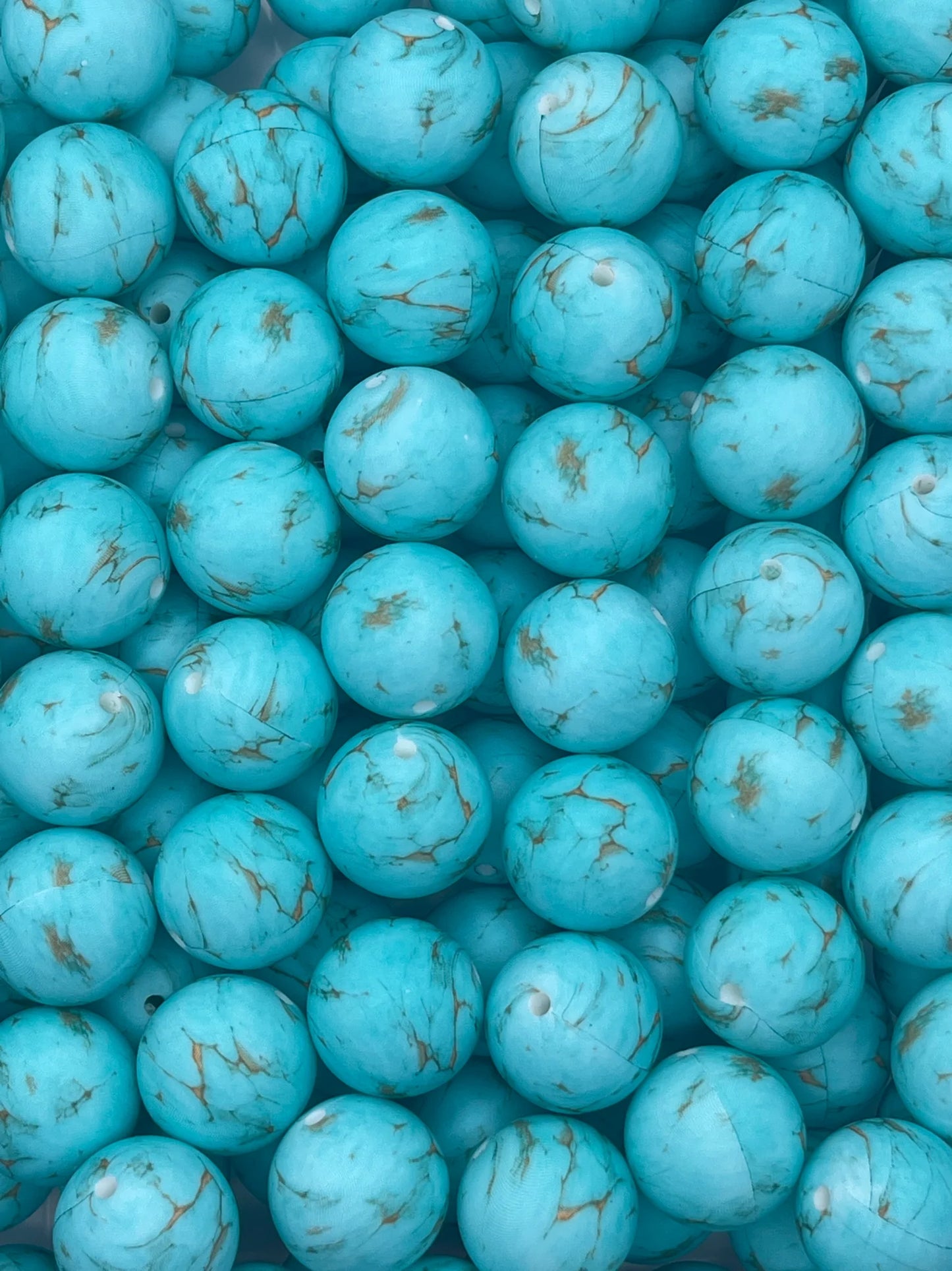 Turquoise Stone 12mm Printed Bead