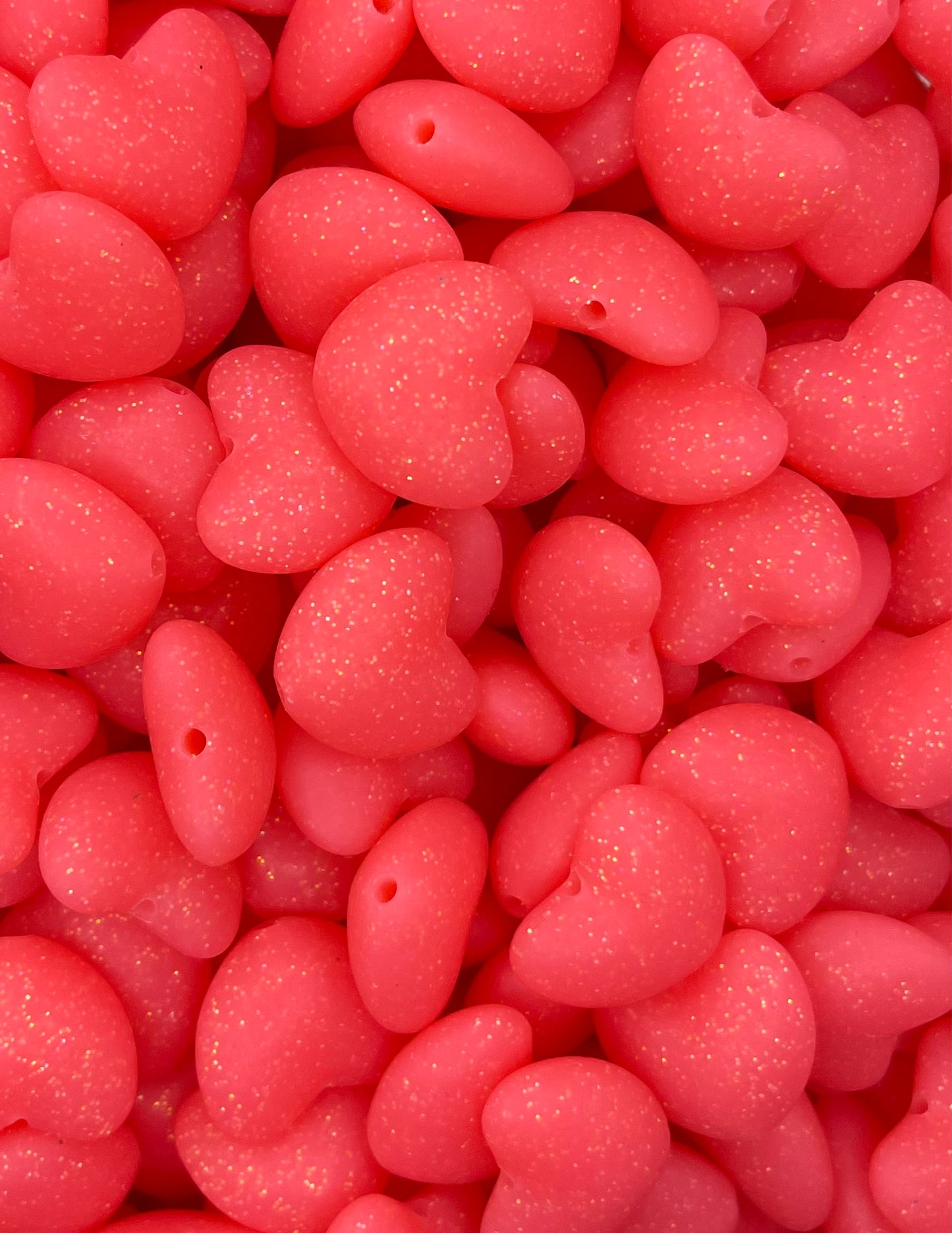 Glitter Heart Focal Bead