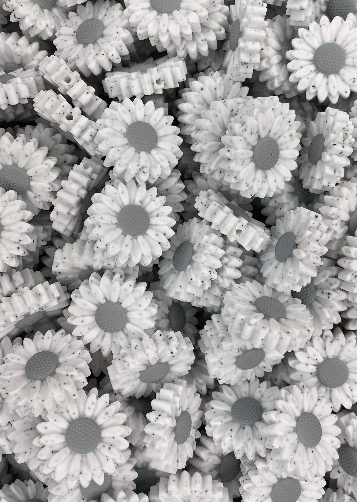 Granite White Boho Flower Focal Bead