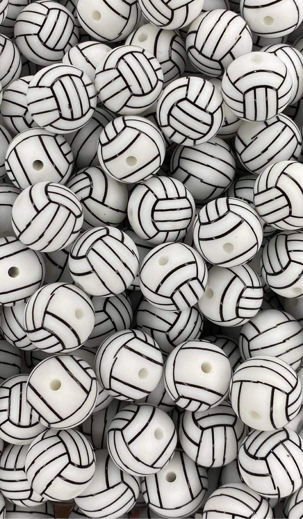 Perle de 15 mm imprimée volley-ball