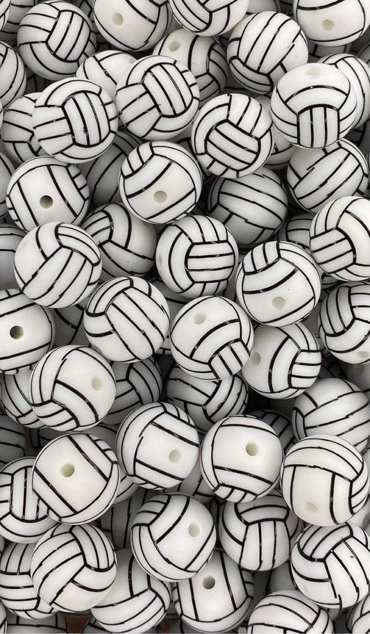 Perle de 15 mm imprimée volley-ball