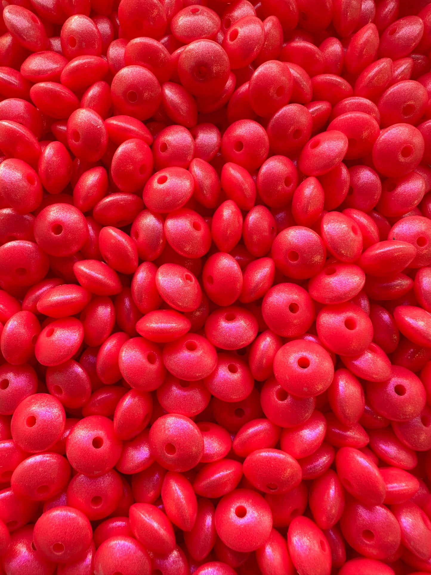 Perle de lentille opale rose choquante de 12 mm