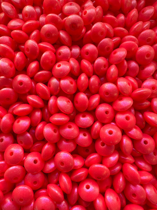 Perle de lentille opale rose choquante de 12 mm