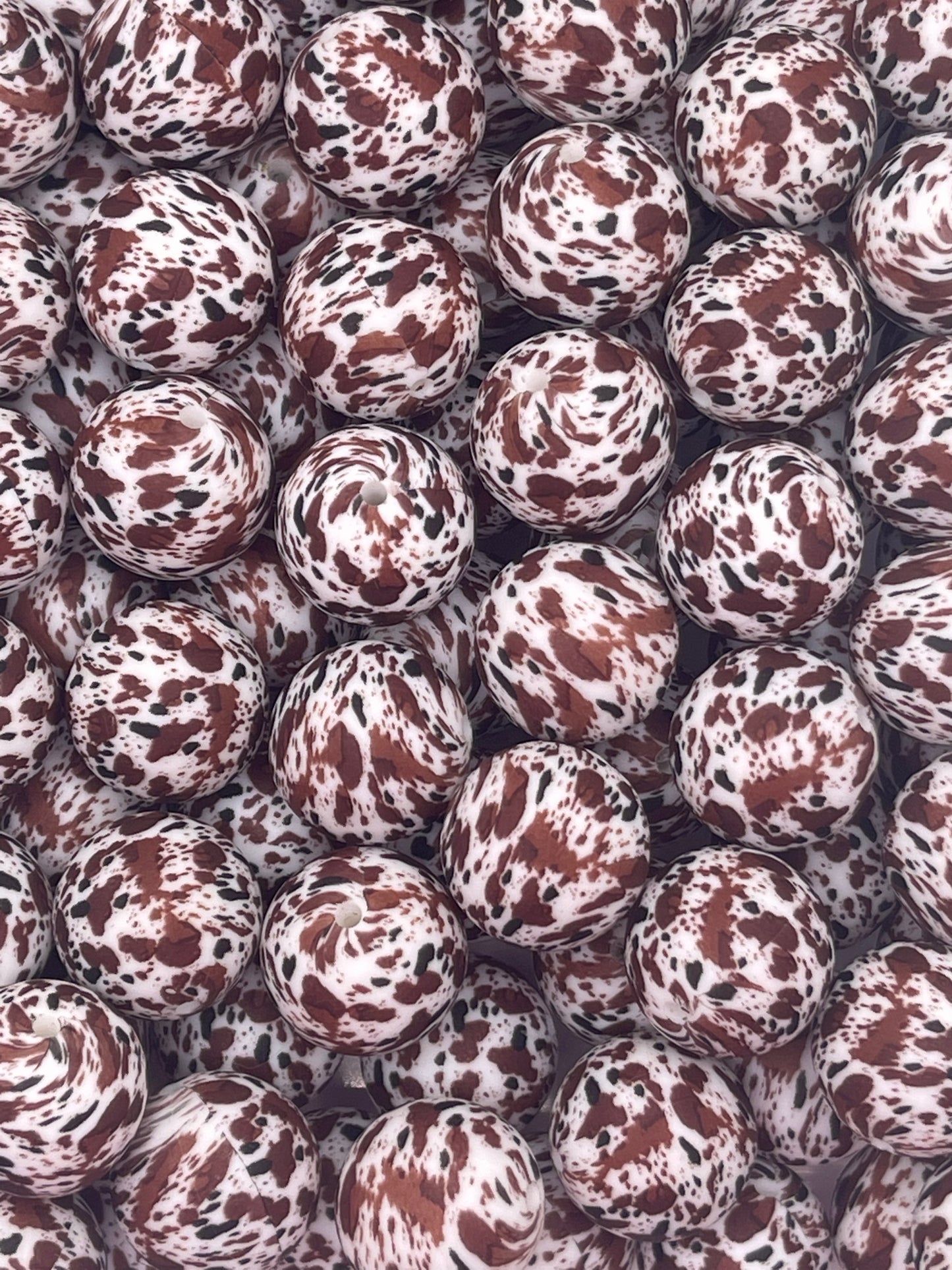 CTS Creation: Brown Cow Printed 19mm Bead