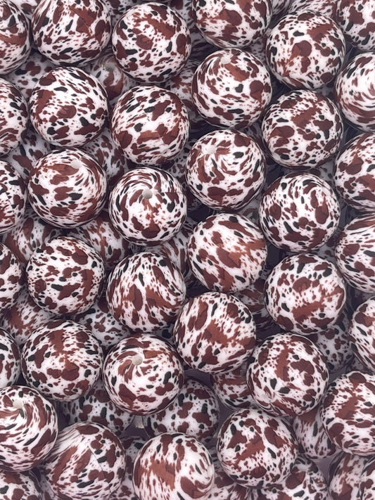 CTS Creation: Brown Cow Printed 19mm Bead