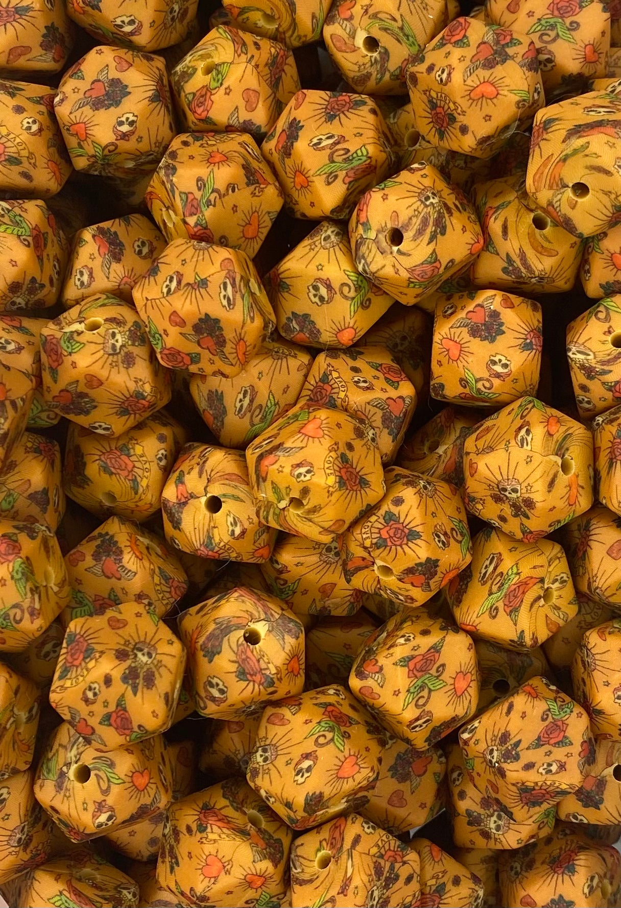 CTS Creation: Tattoo Style Printed 14mm Hexagon
