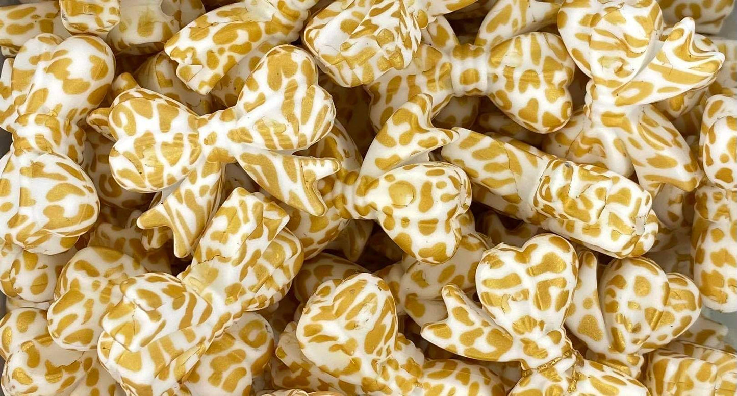 Printed Ribbon Bow Focal Bead