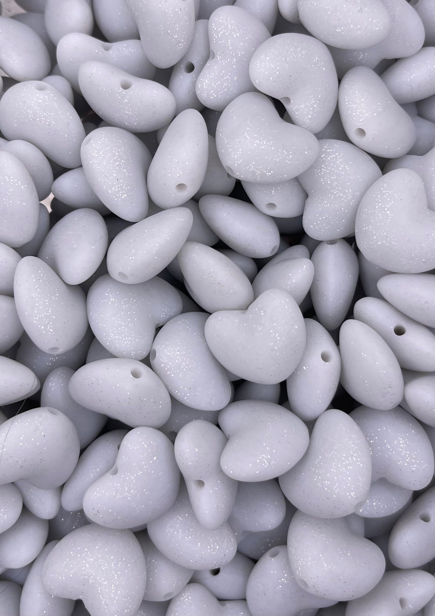 Glitter Heart Focal Bead