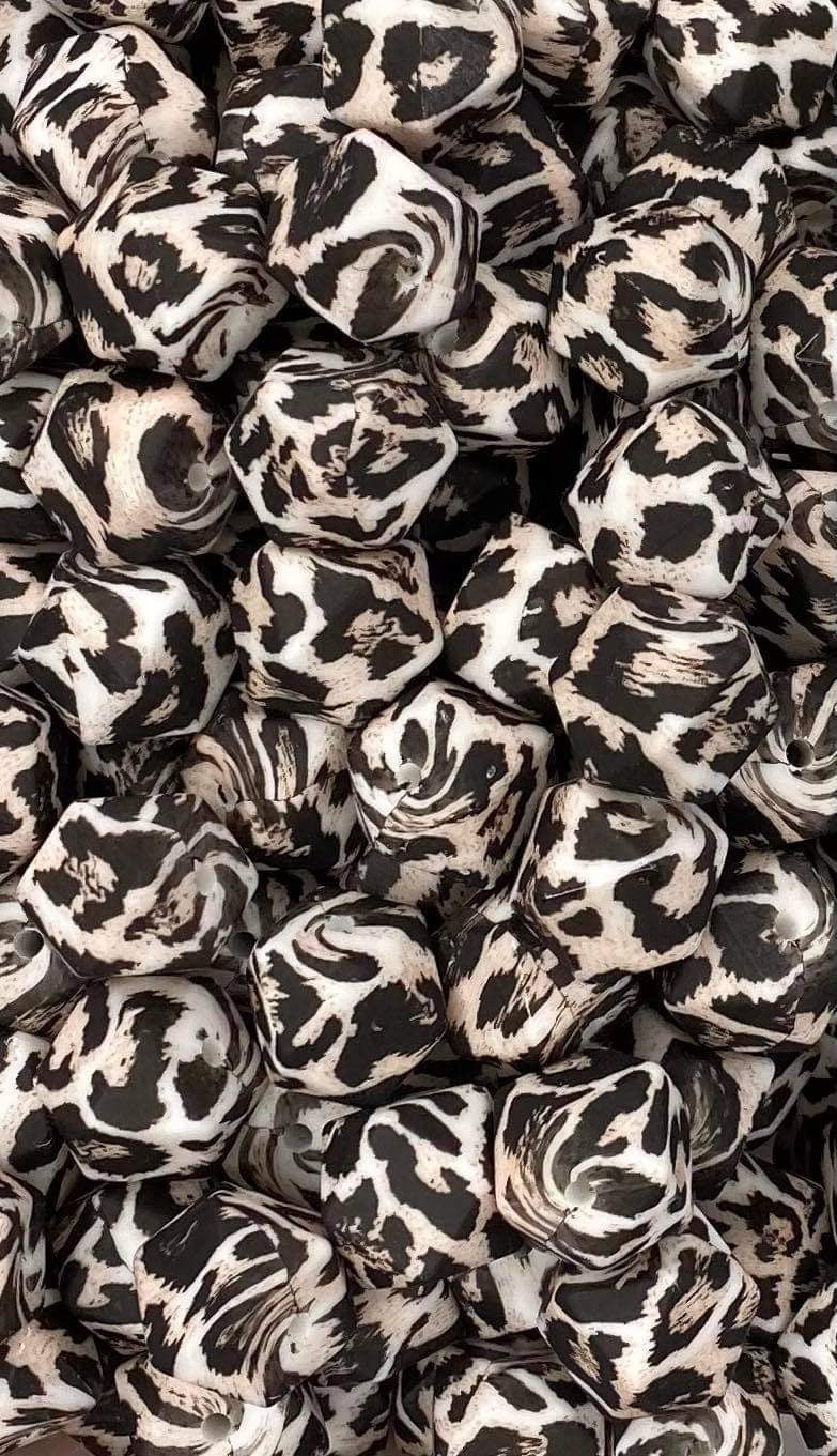 Cheetah Printed 14mm Hexagon
