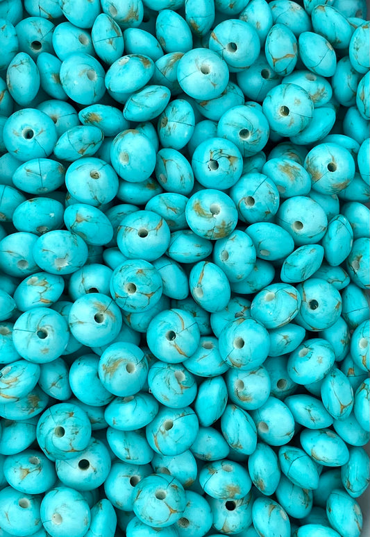 CTS Création : Lentille 12mm Imprimé Pierre Turquoise
