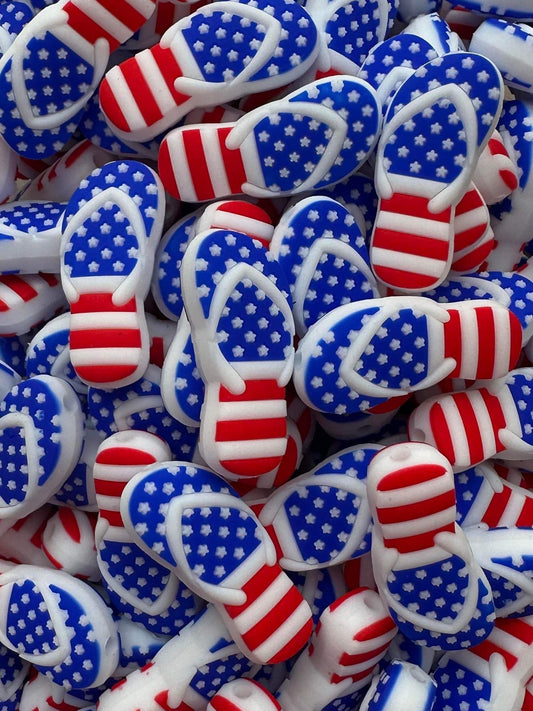 American Flip Flop Focal Bead