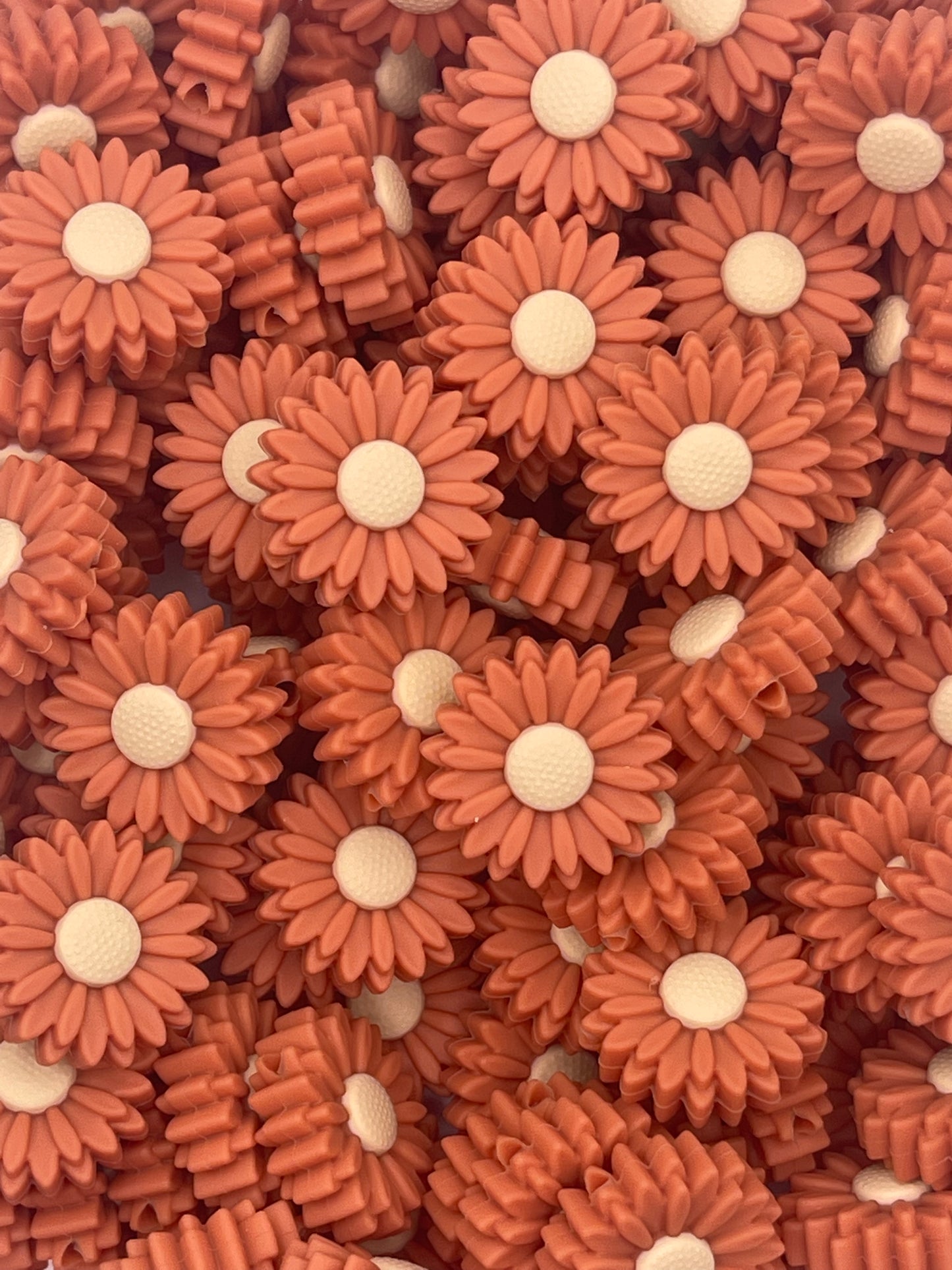 Création CTS : Perle focale de fleur Boho de melon brandi FP-12