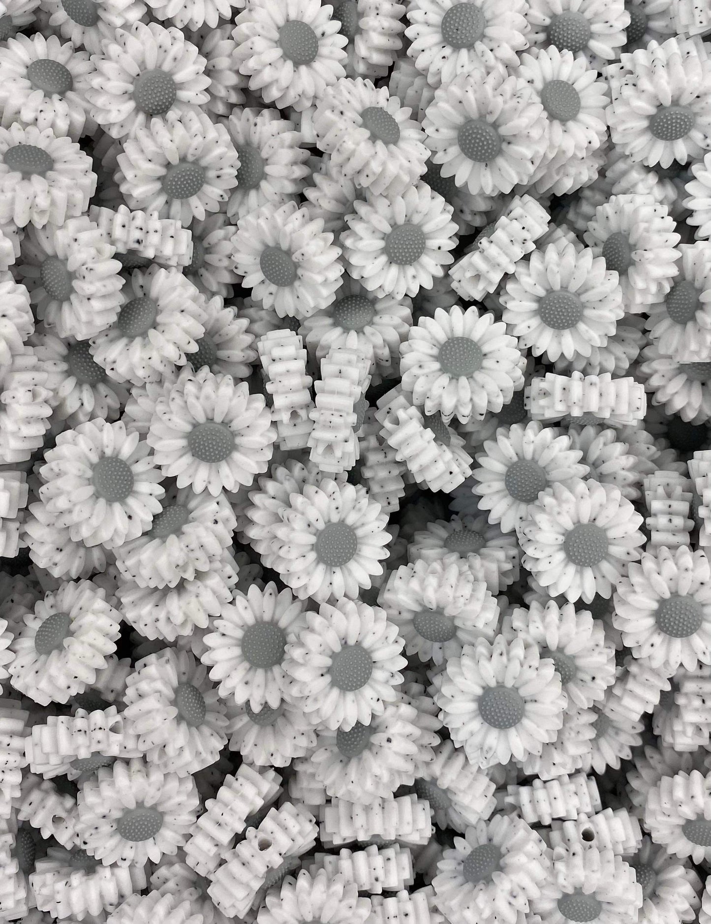 Granite White Boho Flower Focal Bead