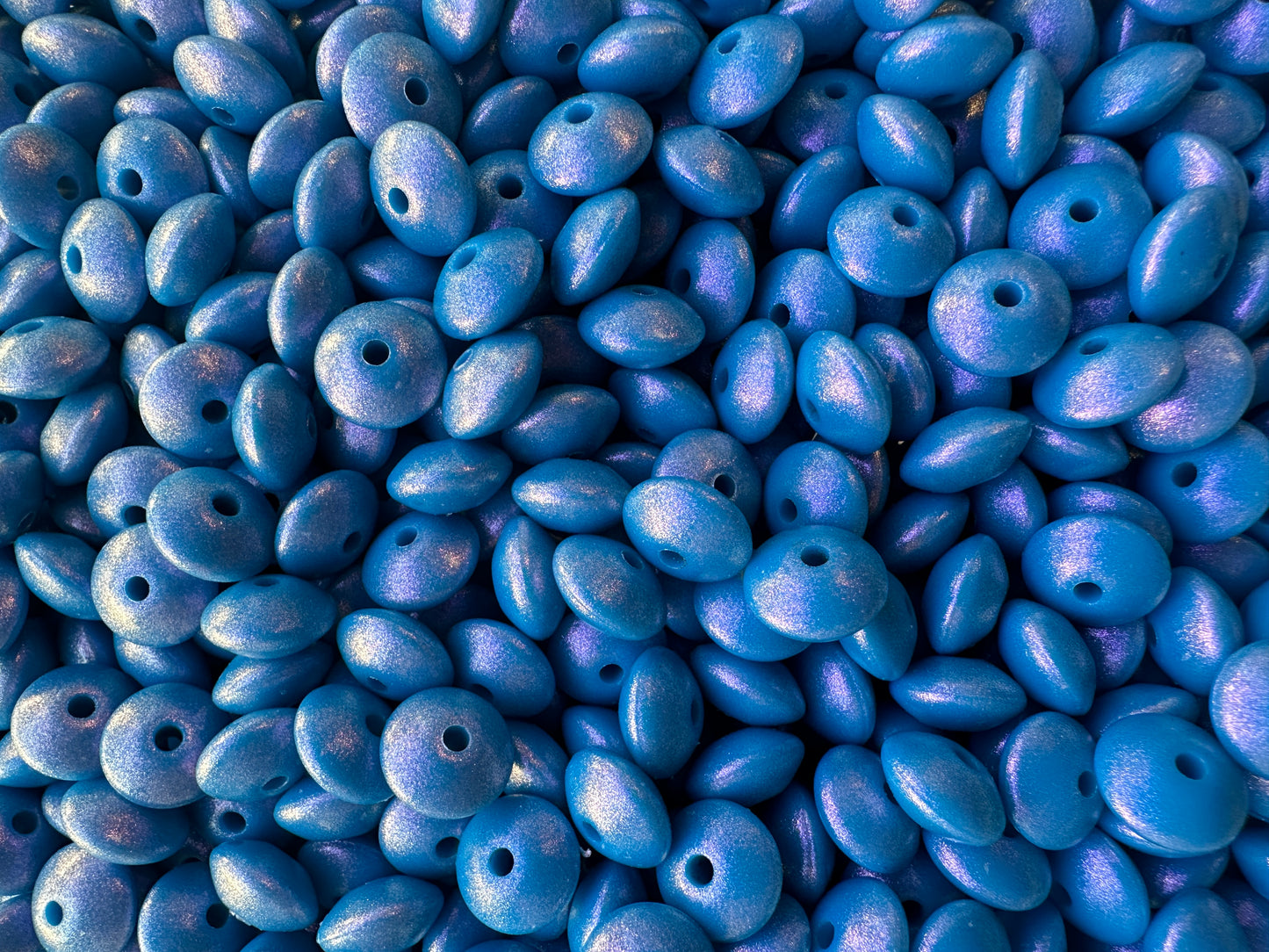 Deep Sky Blue Opal 12mm Lentil Bead