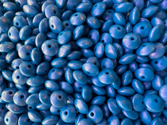 Perle de lentille opale bleu ciel profond de 12 mm
